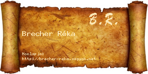 Brecher Réka névjegykártya